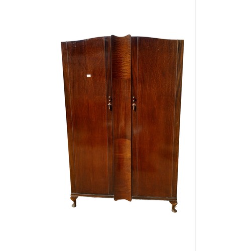 27 - A FLAME MAHOGANY DOUBLE ROBE