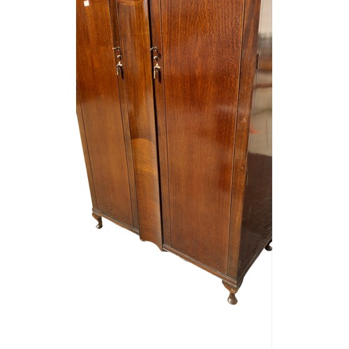 27 - A FLAME MAHOGANY DOUBLE ROBE