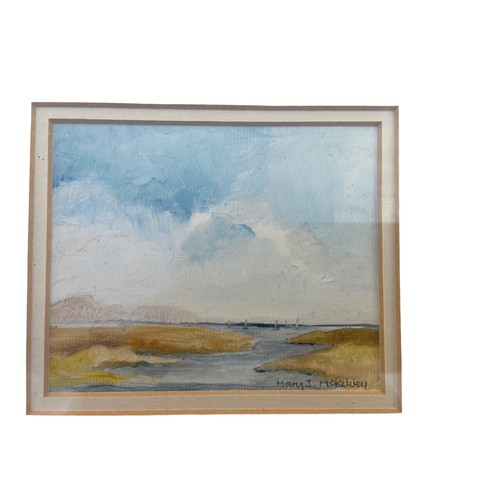 37 - PAINTING ON SILK & A WATERCOLOUR MARY J MCKELVEY