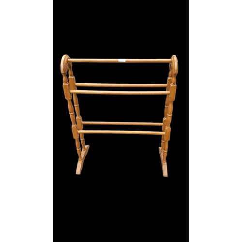 46 - A MDERN PINE TOWEL RAIL IN VICTORIAN STYLE