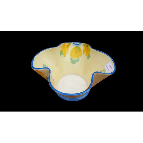 55 - A SHAPED HAND PAINTED HANCOCKS BOWL