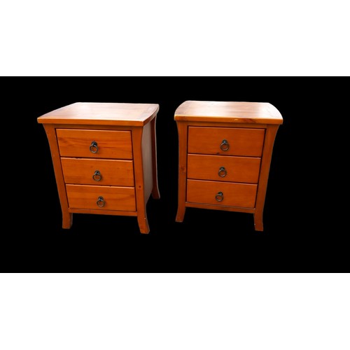 74 - A PAIR OF DARK PINE BEDSIDES 16.5X19.5X23.5