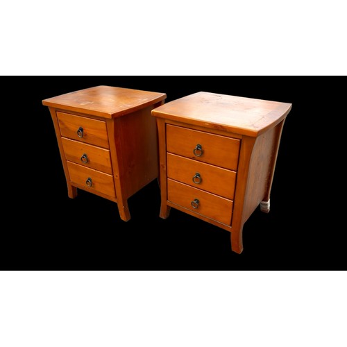 74 - A PAIR OF DARK PINE BEDSIDES 16.5X19.5X23.5