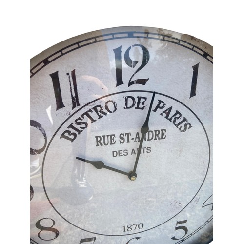 101 - A PARIS BISTRO WALL CLOCK 23 1/2 SQ