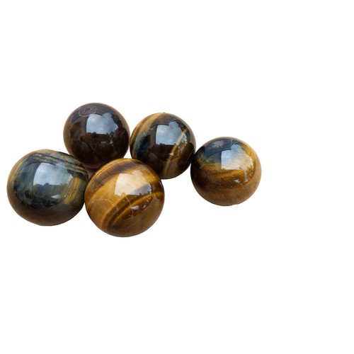 106 - 5 LARGE TIGERS EYE MARBLE