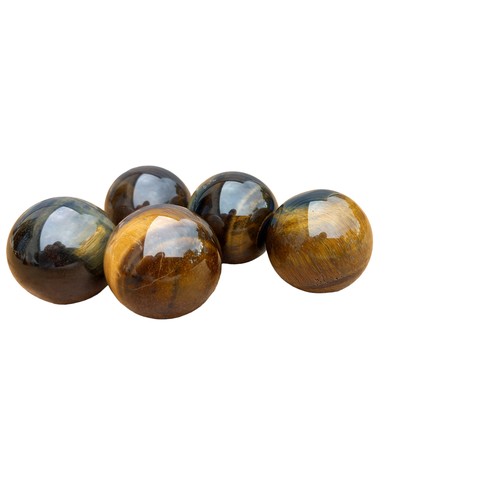 106 - 5 LARGE TIGERS EYE MARBLE