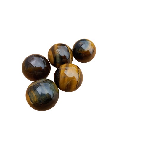 106 - 5 LARGE TIGERS EYE MARBLE