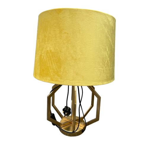 117 - A NEW DESIGNER STYLE GILT TABLE LAMP AND SHADE