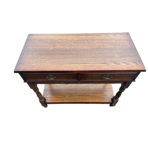 17 - AN OLD CHARM STYLE HALL TABLE 37 x 17 x 32