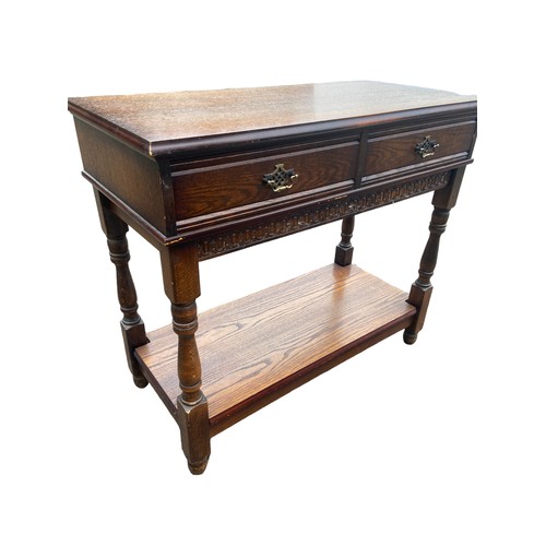 17 - AN OLD CHARM STYLE HALL TABLE 37 x 17 x 32