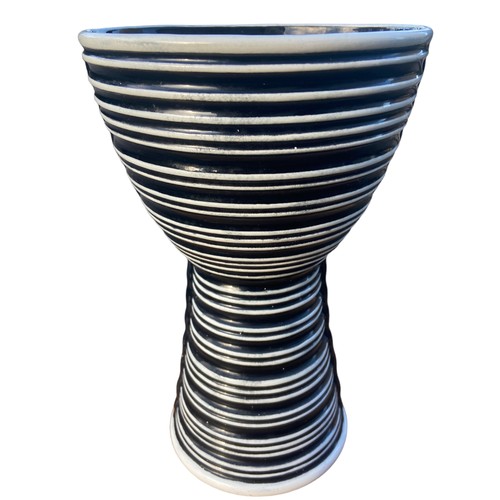 33 - A VINTAGE SYLVAC VASE IN BLACK AND WHITE TWIST 10