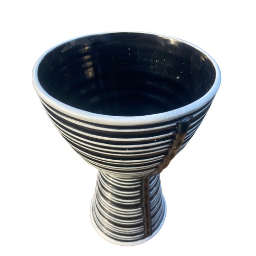 33 - A VINTAGE SYLVAC VASE IN BLACK AND WHITE TWIST 10