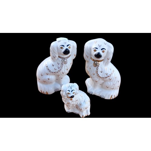 75 - 3 BESWICK MANTLE PIECE DOGS 2 LARGE 1 SMALL