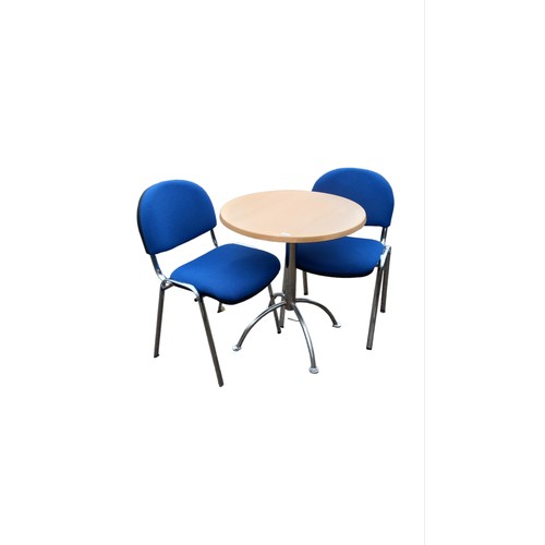 93 - BEECH TABLE AND 2 CHAIRS