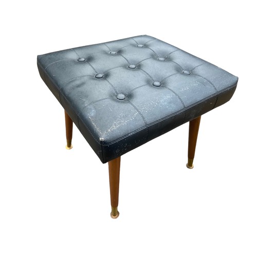 95 - A DOUBLE OTTOMAN & RETRO FOOTSTOOL