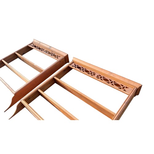 103 - A MATCHING PAIR OF PITCH PINE PLATE RACKS WITH FRETWORK TOPS (VERY UNUSUAL TO GET A MATCHING PAIR) 3... 