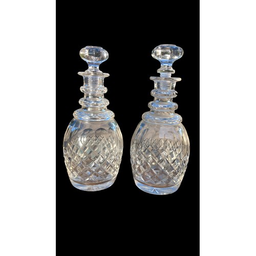 120 - A PAIR OF EARLY ANTIQUE CUT GLASS DECANTERS 9