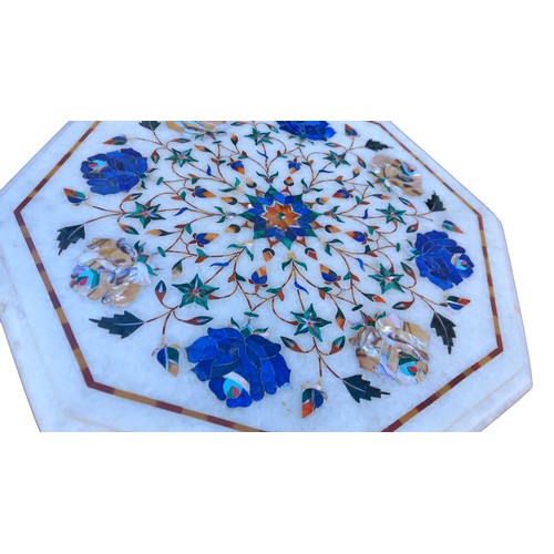 132 - A MOP INLAID MARBLE PLATE  12X12