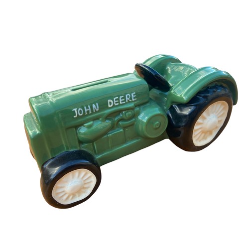 134 - A CERAMIC JOHN DEERE TRACTOR MONEY BOX 9 x 3.5