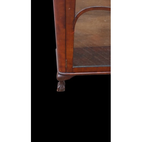 168 - A DOBULE DOOR CHINA CABINET WITH BALL & CLAW FOOT 34.5 x 12 x 48.5