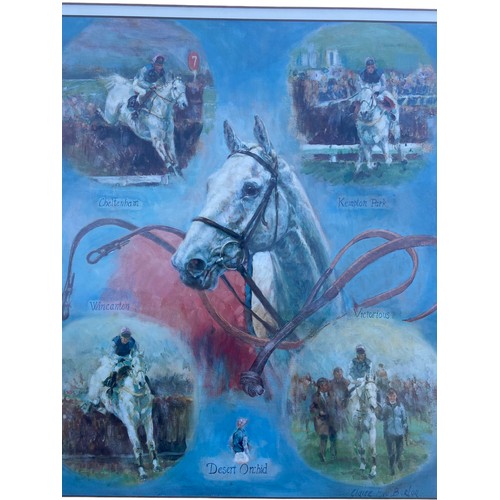 177 - A SIGNED CHELSEA GREEN EDITIONS DESERT ORCHID PRINT 28.5X25.5