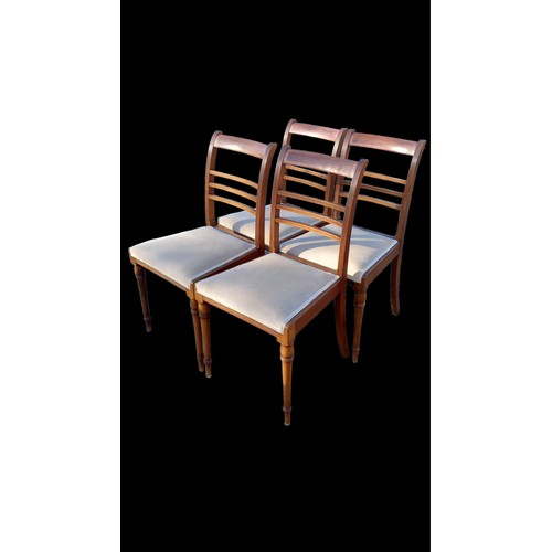 185 - A SET OF 4 ANTIQUE INLAID CHAIRS