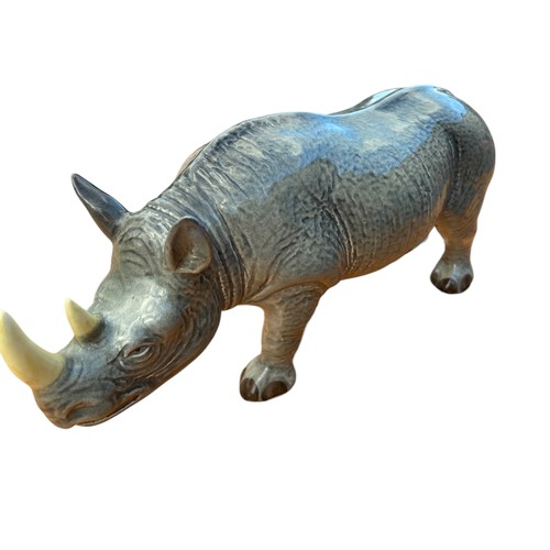 205 - A LARGE CERAMIC MELBA WARE MODEL OF A RHINO 10 x 5