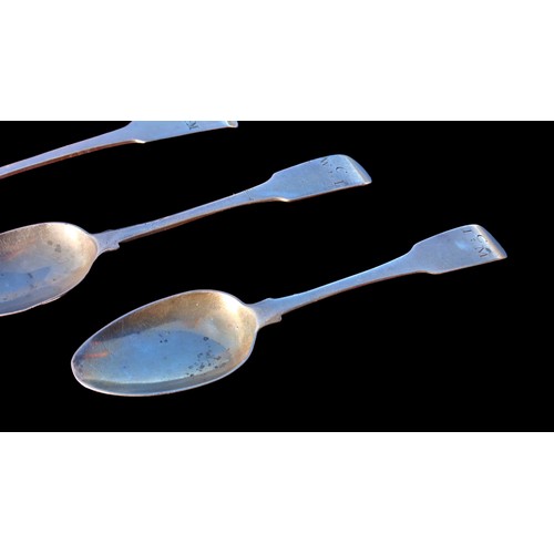 294 - 3 GEORGIAN IRISH SILVER SPOONS 57.9grm