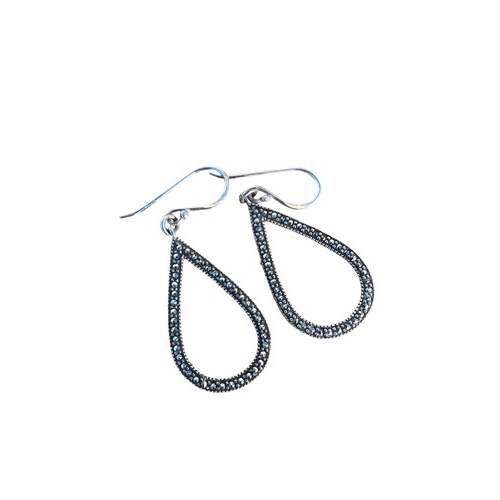 301 - A PAIR OF SILVER MARCASITE EARRINGS