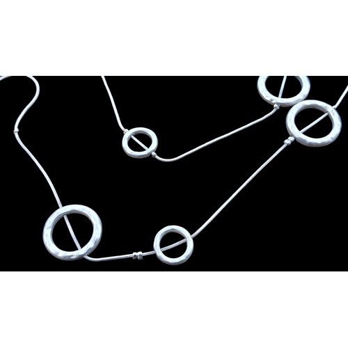 556 - A LONG DOUBLE STRAND CHAIN/NECKLACE IN STERLING SILVER