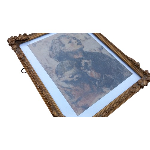 449 - AN ANTIQUE GILT FRAMED WILLIAM CONOR PRINT 9 x 7