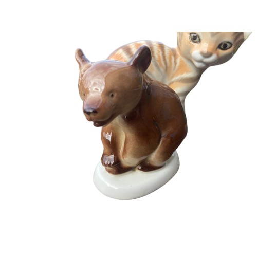 486 - USSR MADE CAT & A POTTERY BEAR