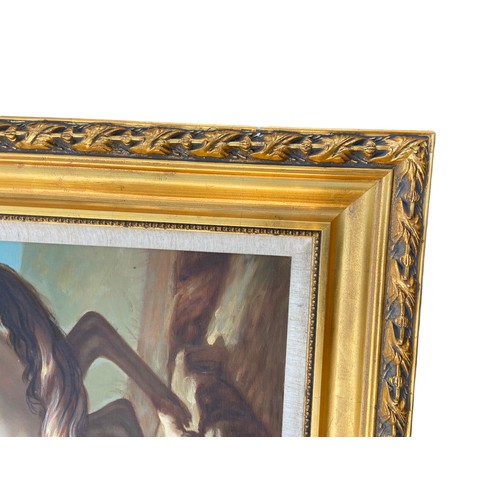 518 - A LARGE GILT FRAMED PORTRAIT OF NAPOLEON 48.5X36.5