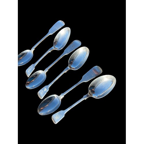 603 - A LOT OF 6 GEOGIAN SHEFFIELD SILVER SPOONS 289.7grm