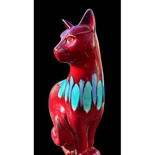 455 - A LARGE POOLE POTTERY CAT 11