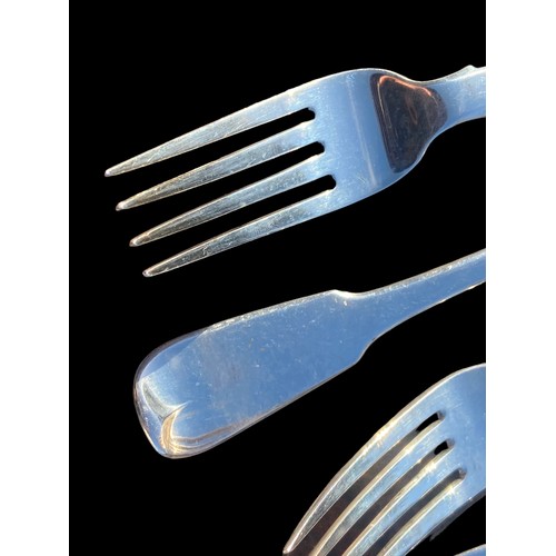 629 - SET OF 6 DUBLIN 1841 SILVER FORKS BY W.M CUMMINS 473.8g