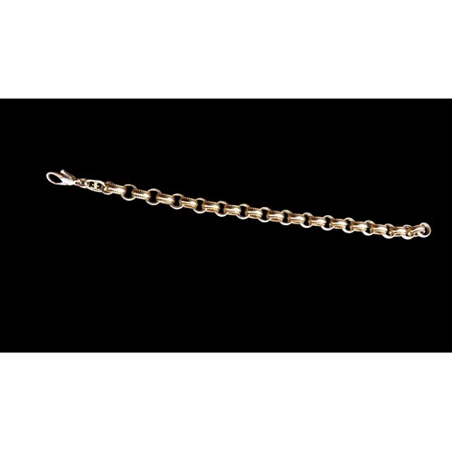 677 - A BEAUTIFUL THEO FENNELL HAND MADE CHAIN BRACELET IN D2 LILY LINK 18ct GOLD IN ORIGINAL BOX  7