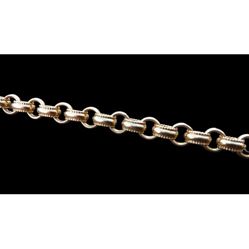 677 - A BEAUTIFUL THEO FENNELL HAND MADE CHAIN BRACELET IN D2 LILY LINK 18ct GOLD IN ORIGINAL BOX  7