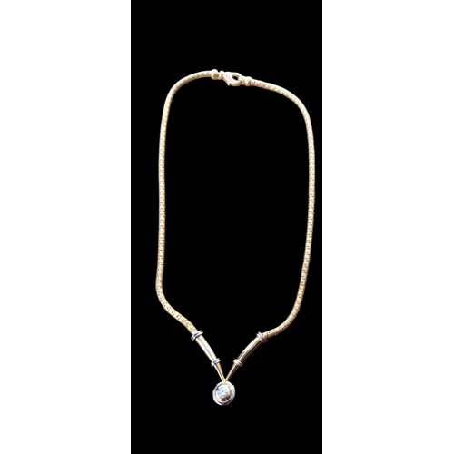 681 - A STUNNING DE BEERS SCEPTRE JEWELS COLLECTION 18CT GOLD HAND MADE SOLID PUZZLE LINK CHAIN COLLARETTE... 