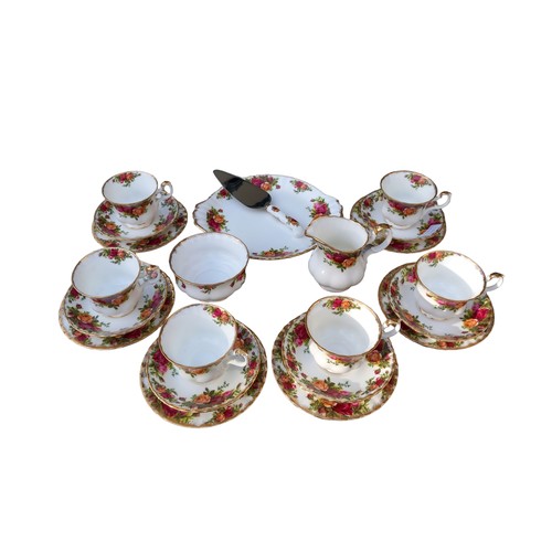 530 - A 22  PIECE OLD COUNTRY ROSE TEA SERVICE BY ROYAL ALBERT