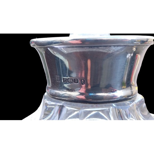 691 - A 1977 SILVER COLLARED WHISKY DECANTER