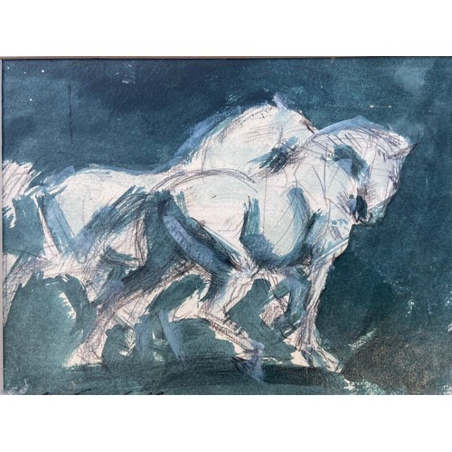 842 - A CONN CAMPBELL OIL ON BOARD HORSE POWER 13X16