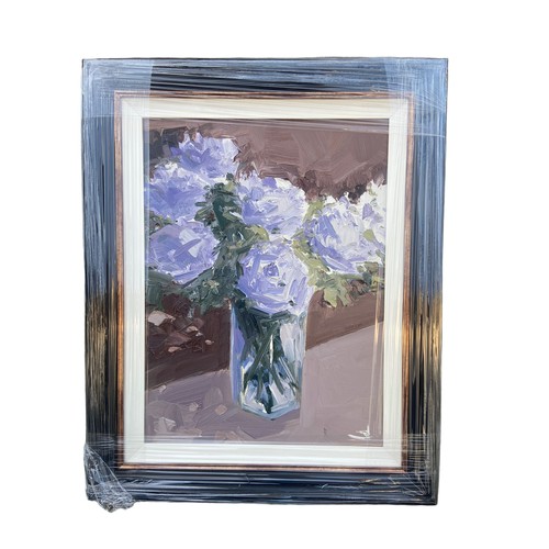 843 - WHITE ROSES IN A VASE OIL ON CANVAS BY VIVAK MANDALIA20X16