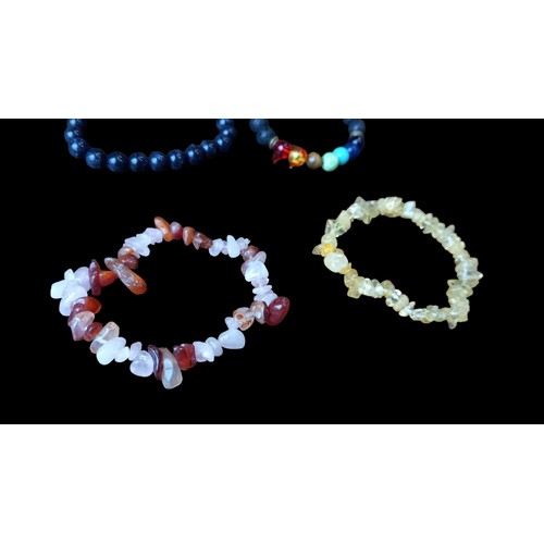 859 - 4 MNATURAL STONE BRACELETS