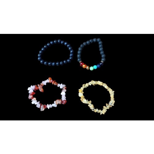 859 - 4 MNATURAL STONE BRACELETS