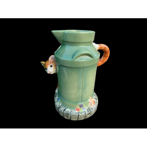 860 - JAMES HERRIOT'S COUNTRY KITCHEN CAT & MILK CHURN JUG 1 LITRE  BY BORDER FINE ARTS STUDIO BOXED