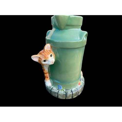 860 - JAMES HERRIOT'S COUNTRY KITCHEN CAT & MILK CHURN JUG 1 LITRE  BY BORDER FINE ARTS STUDIO BOXED