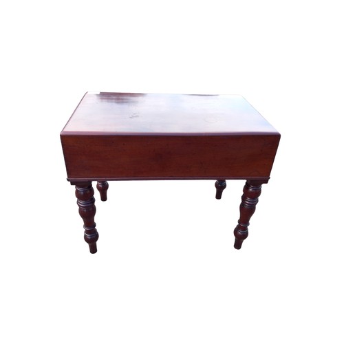 809 - A VICTORIAN STOOL WITH AND ENAMEL LINER