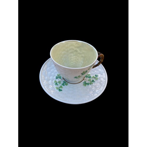 830 - AN 11 PIECE 2nd PERIOD BELLEEK TEA SERVICE