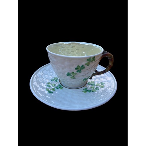 830 - AN 11 PIECE 2nd PERIOD BELLEEK TEA SERVICE